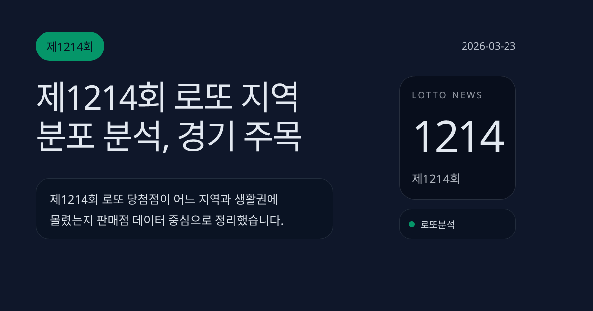 제1214회 로또 지역 분포 분석, 경기 주목